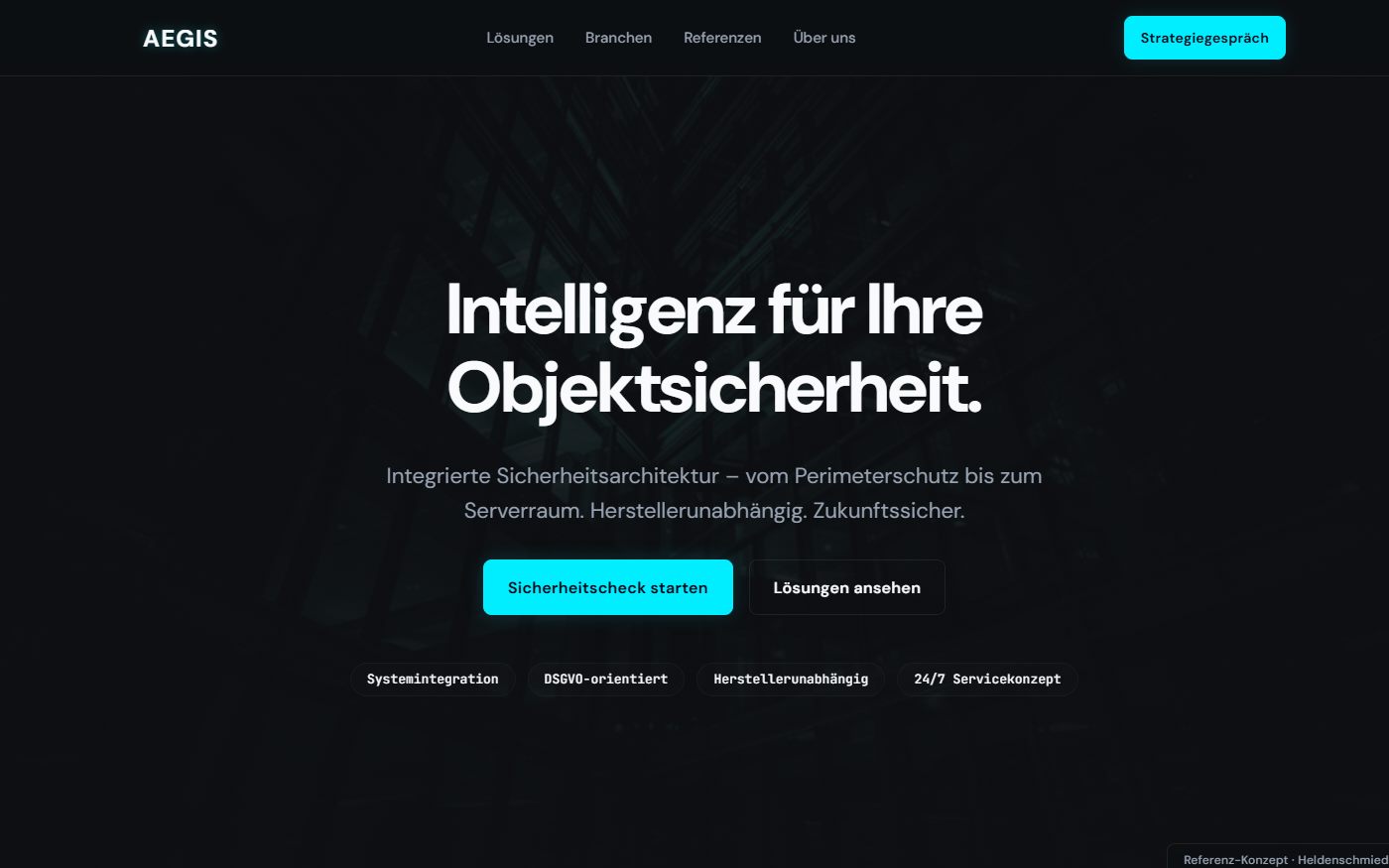 Screenshot von Aegis Objektschutz