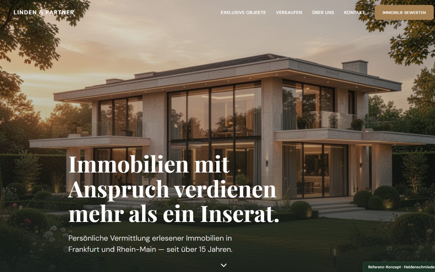Screenshot von Linden & Partner